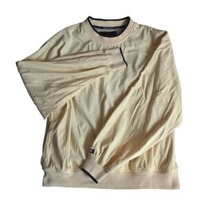 Tommy Hilfiger Golf XL Windbreaker Pullover Pale Yellow 90s Jacket Pockets